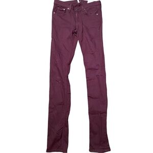 rag & bone Women's Burgundy/ Wine Skinny Jeans Size 28 (Tag says 25)